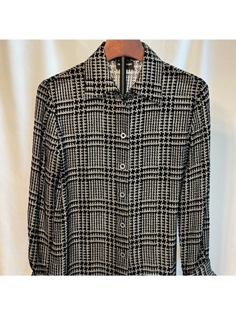 Vintage Giorgio Armani Houndstooth Blouse IT 38 US 4
